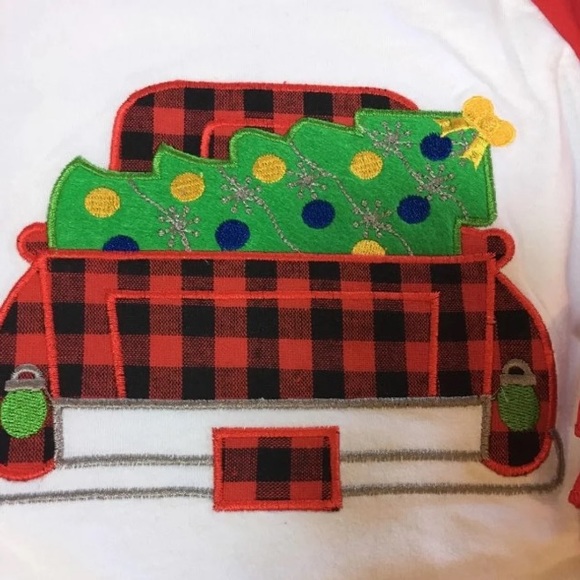 Christmas Tree 🎄 Truck Ruffle Top and Pants Set - Picture 3 of 6